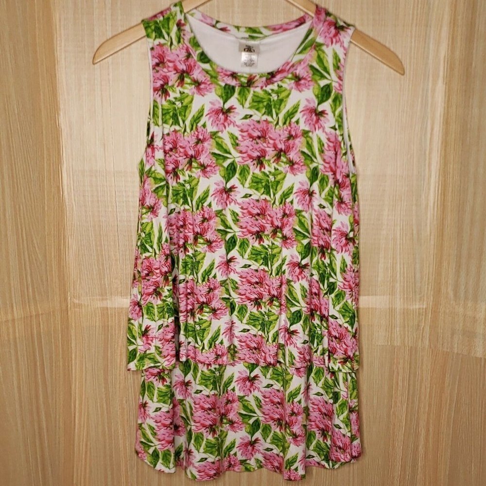 Agnes & Dora New Sleeveless Floral Layered Tunic